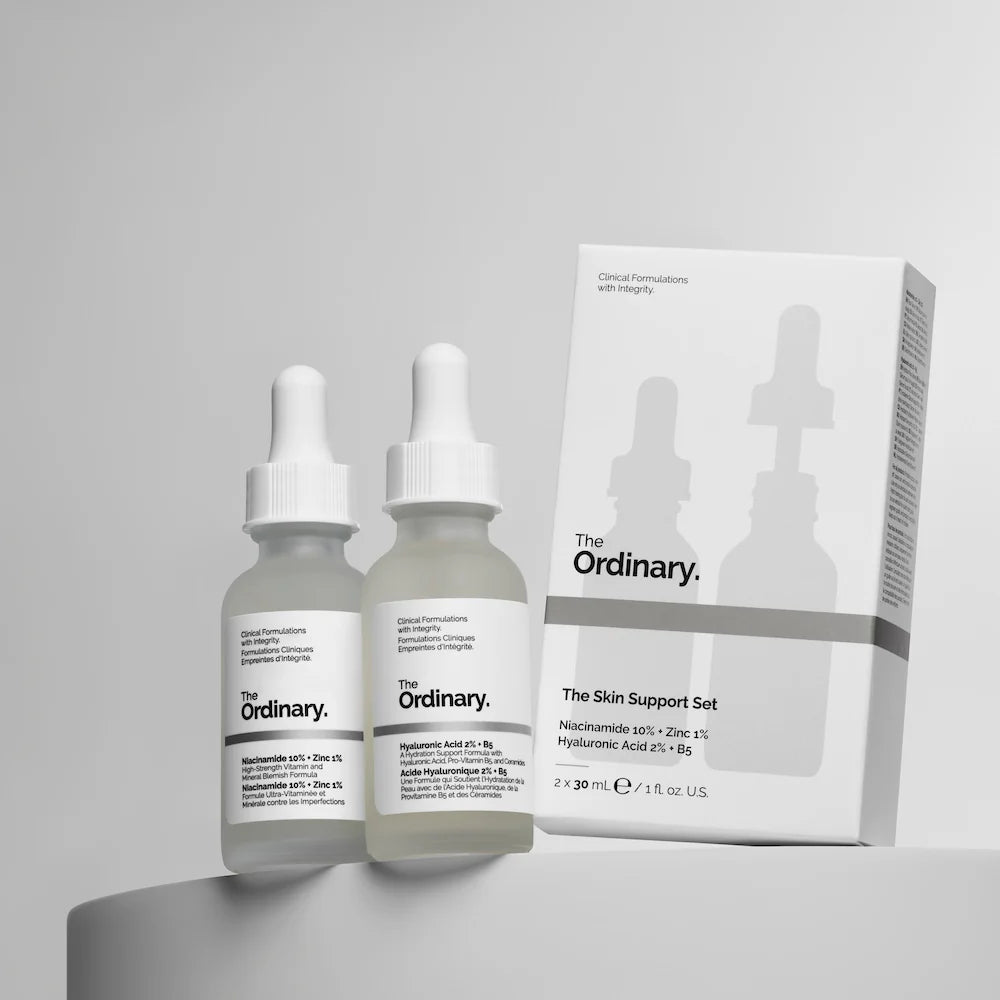 The Ordinary Hyaluronic Acid with 2% + B5 (30 ml) and Niacinamide 10% + Zinc 1% (30 ml)