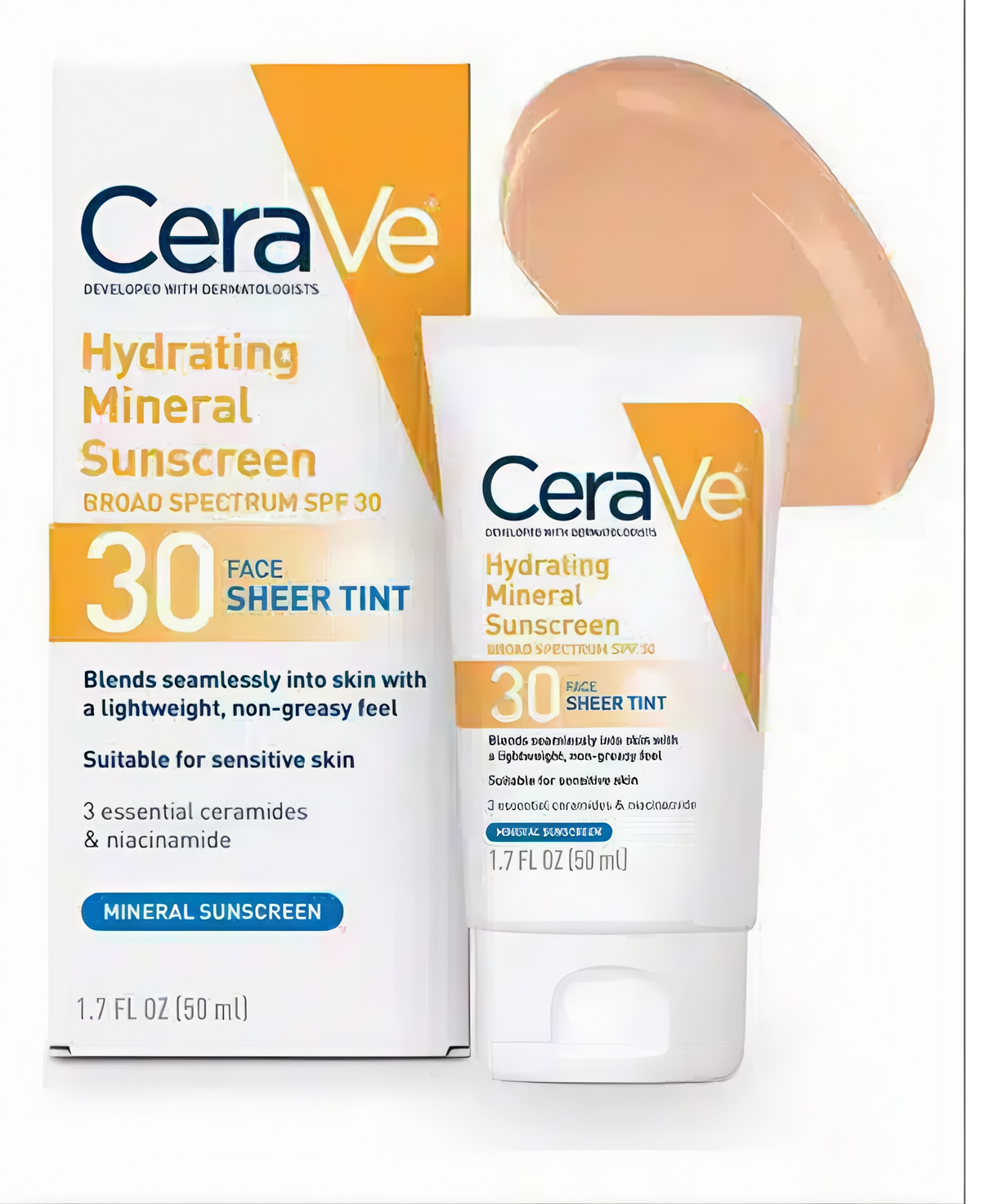 CeraVe Hydrating Mineral Sunscreen SPF 30 Face Sheer Tint (50ml)